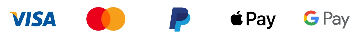 Various payment method logos displayed